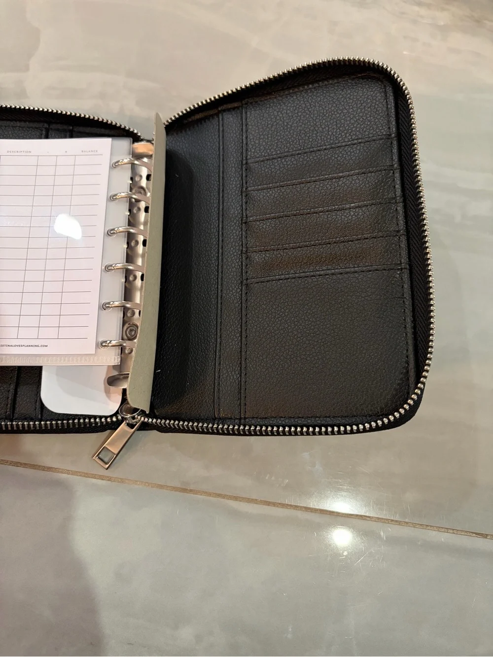 Christina Loves Planning Black Zippered Pocket Planner